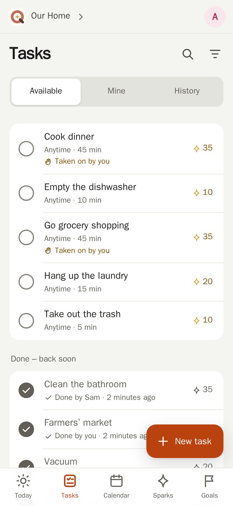 Tasks